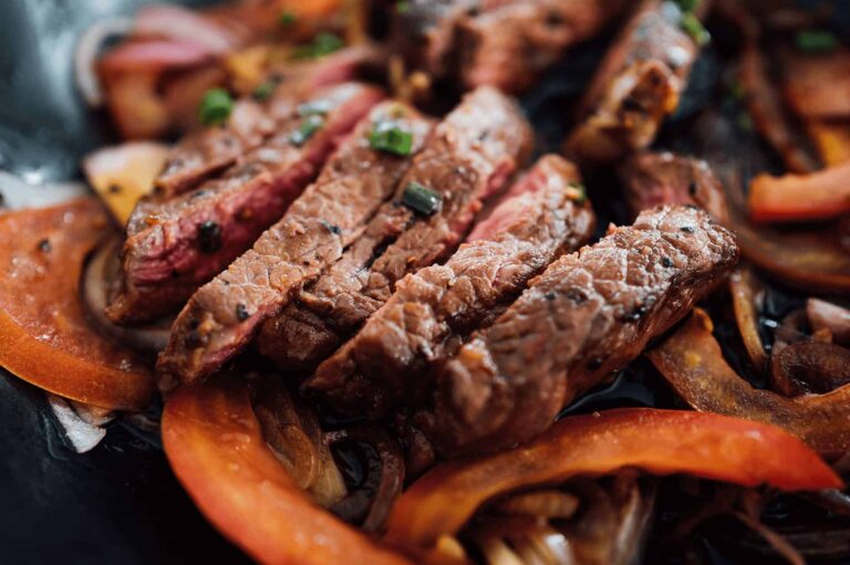 Strip steak with grilled caesar salad